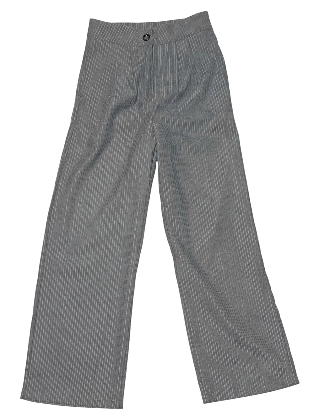 Shein‎ Gray High Waist Wide Leg Professional Polished Workwear Pinstripe Pants